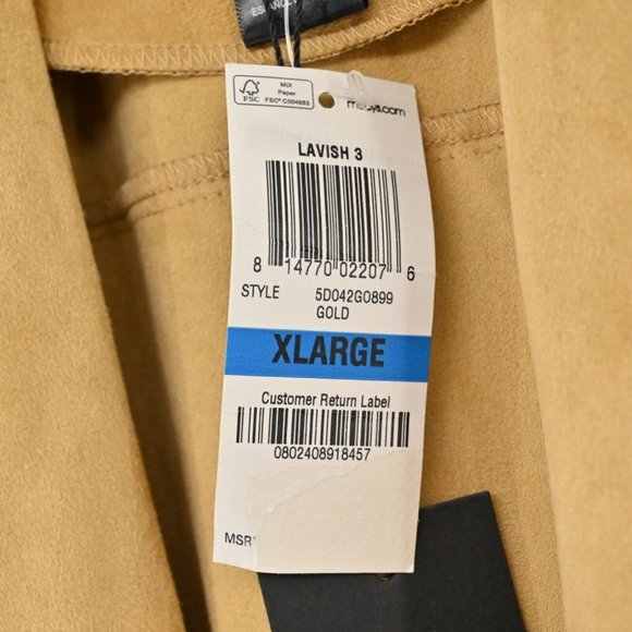 New VAKKO FOR INC INTERNATIONAL CONCEPTS Womens XL Draped Jacket Tan Faux Suede - Picture 9 of 10